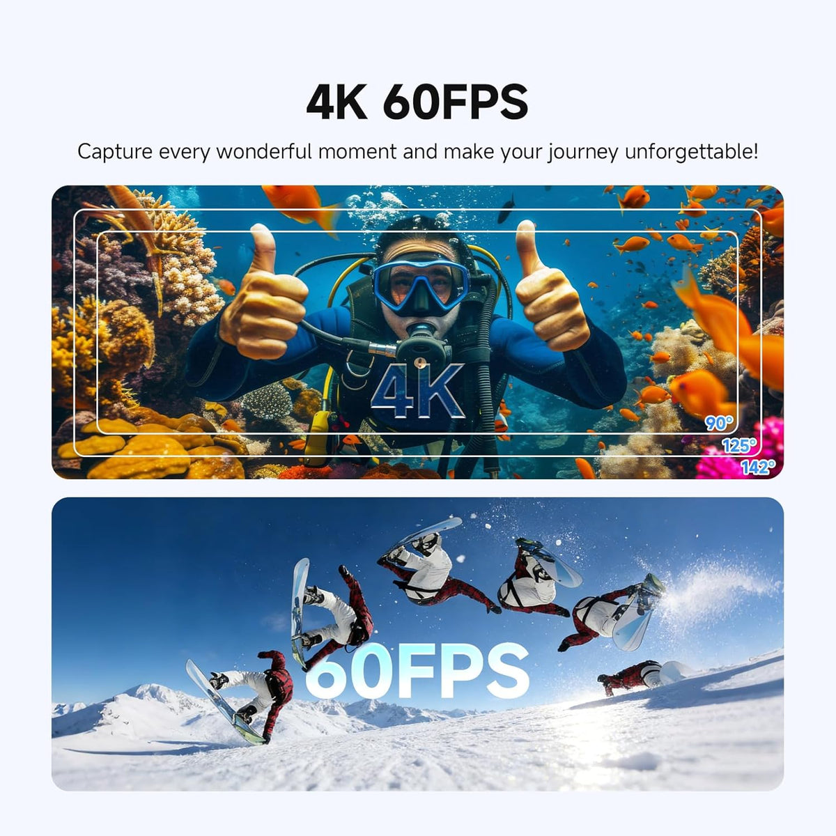 Actioncamera 4K – Actiecamera – Sportcamera – Outdoor Camera – Waterdichte Camera – Dual IPS Schermen – 30M Waterdicht Met Afstandsbediening