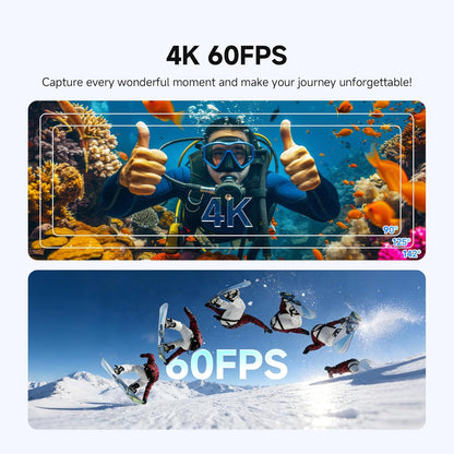 Actioncamera 4K – Actiecamera – Sportcamera – Outdoor Camera – Waterdichte Camera – Dual IPS Schermen – 30M Waterdicht Met Afstandsbediening