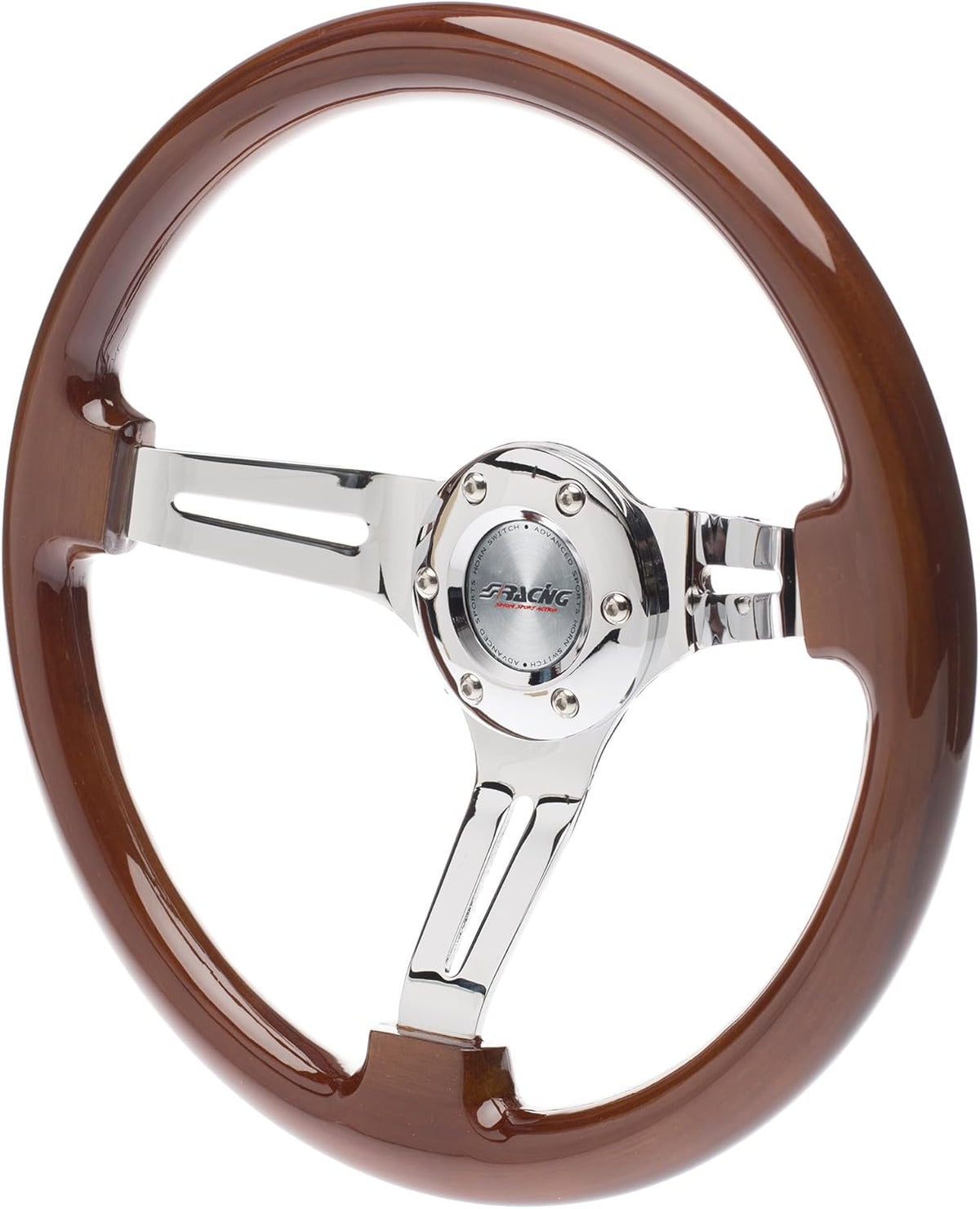 Sportstuur – Sportief Stuur – Houten Stuur – Universeel Stuur – Race Stuur – Massief Hout – Diameter 350 mm