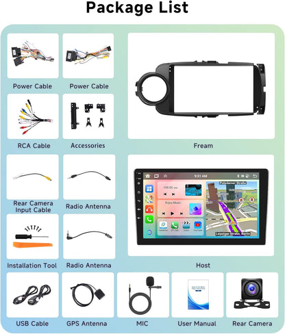 Autoradio Toyota Yaris Grmn – Multimedia Systeem – Navigatie Systeem – Inbouw Radio – DAB Radio – 7 Inch HD Touchscreen – Draadloze CarPlay & Android Auto