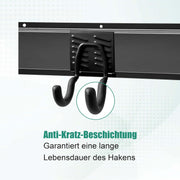 Gereedschapsrek - Gereedschapwand - Gereedschaphouder - Wandhouder - voor Tuingereedschap - Elektrisch Gereedschap - met 4 Paneele - 12 Haken - Veelzijdige Haakconfiguratie - Robuust - voor Garage - Tuin - 162 cm - Zwart