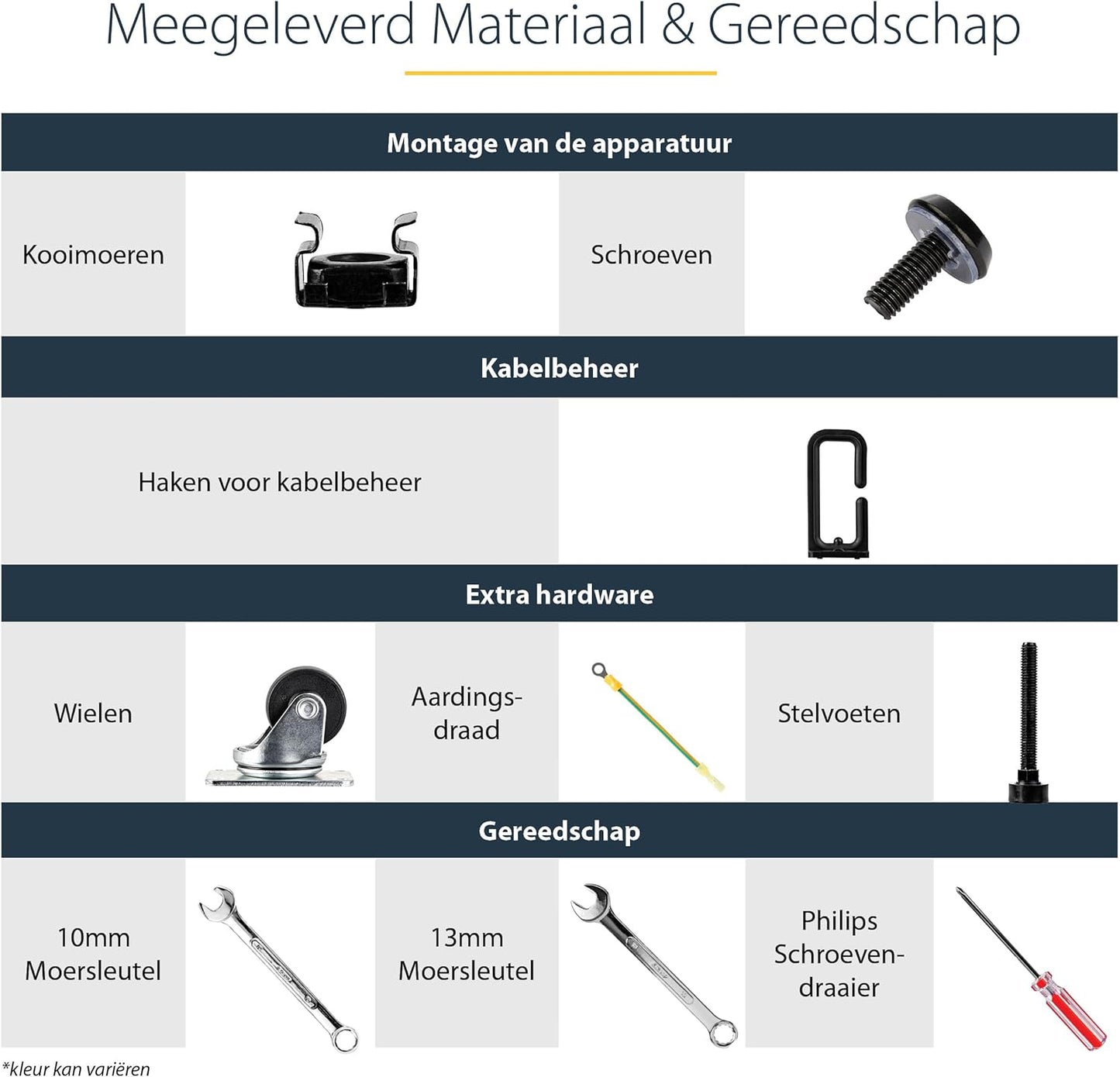 Serverrack – Serverkast – Patchkast – Netwerkkast – Datarack – 12U 4-Post Open Frame 19 Inch Met Wielen – Verstelbare Diepte Van 56,0 Tot 101,7 Cm