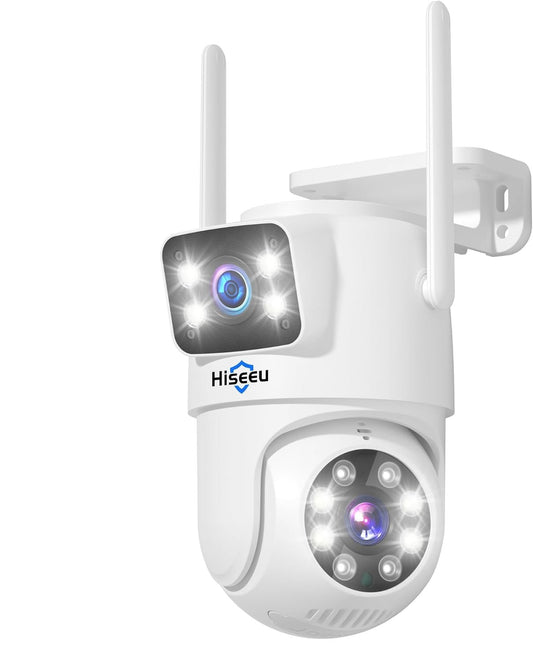 Hiseeu- WK6-4HS03 - Beveiligingscamerasysteem - 16 CH NVR - Openlucht - Bewakingscamera - IP66 - Beveiligingscamera - Beveiligingscamerasysteem - NTSC,PAL - 4 stuks - Wit