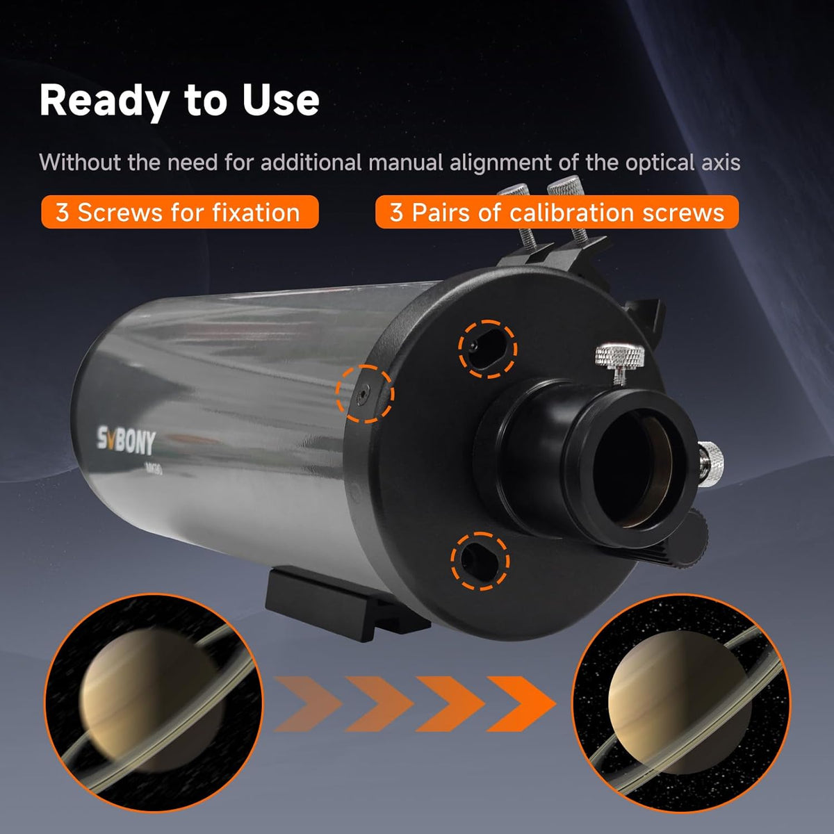 Svbony MK90 Telescoop Maksutov Cassegrain OTA, 90mm f/13.9 Draagbare Telescoop, Meerlaagse Precisie Aluminium Coating, voor Astronomisch Zicht op de Maanplaneet en Astrofotografie