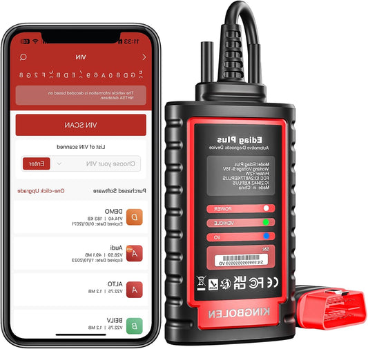 KINGBOLEN Ediag Plus Car Diagnostic Case, OBD-II French Diagnosis for 15 Complete Systems, Can-FD, Car Wine, ECU Coding and Active Test, Free Update 1 Year - QUORE