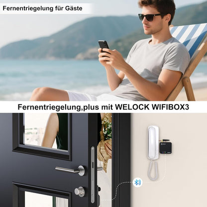 Slim Deurslot – Elektronisch Deurslot – Vingerafdrukslot – RFID Deurslot – Digitale Cilinder – 6-in-1 Ontgrendeling – Eenvoudige Installatie voor 50-90 mm Deurdikte