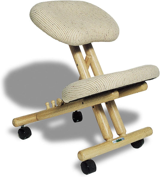 cinius Ergonomische stoel, orthopedisch, kniestoel, computerstoel, kniekruk, stof, natuurlijke kleur