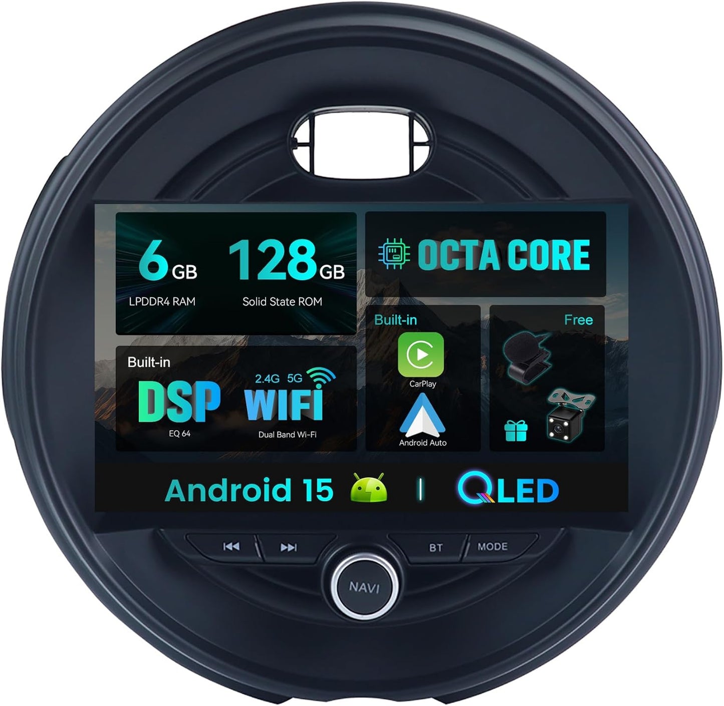 Autoradio – Multimedia Systeem – Navigatie Unit – Auto Stereo – Android Auto – 9 Inch IPS Touchscreen – Draadloze CarPlay – 6GB RAM 128GB Opslag
