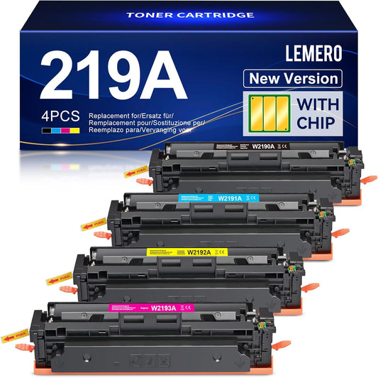 Lemero 219A Toner Set – Tonercartridge – Printerinkt – Printcartridge – Laser Toner – Compatibel Met HP Color LaserJet Pro MFP – Compleet 4 Kleuren – Smartchip Voor Direct Gebruik