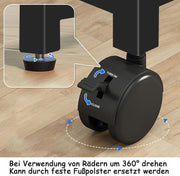Computertafel - Computerbureau - Laptoptafel - Inklapbaar Kleine Tafel - Werktafel - Bijzettafel - met Wieltjes - Opvouwbare - IndustriëLe Stijl - voor - Thuis - Kantoor - 80 x 58 x 79 cm - Notenhout Verf