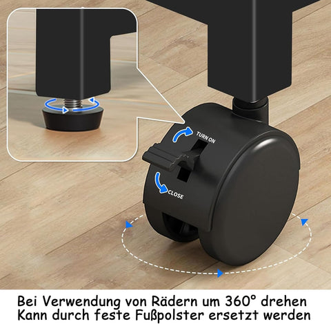 Computertafel - Computerbureau - Laptoptafel - Inklapbaar Kleine Tafel - Werktafel - Bijzettafel - met Wieltjes - Opvouwbare - IndustriëLe Stijl - voor - Thuis - Kantoor - 80 x 58 x 79 cm - Notenhout Verf