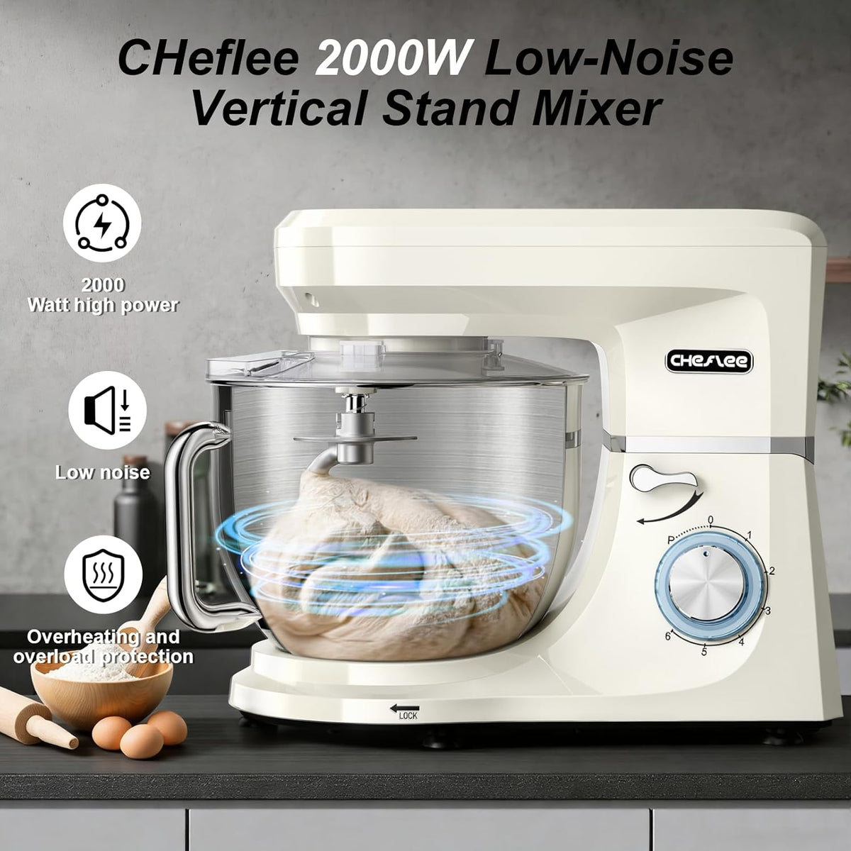 CHeflee keukenmachine 2000w kneedmachine