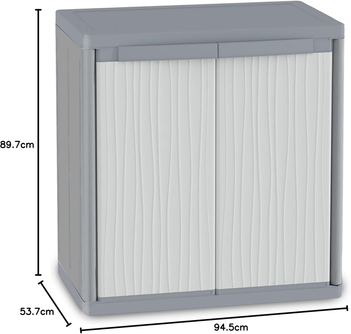 Terry, Jumbo 900 Wave, Cabinet with Two Doors and 2 Adjustable Shelves, for Indoor and Outdoor Use - 89.5 x 53.5 x 94.5 cm - QUORE