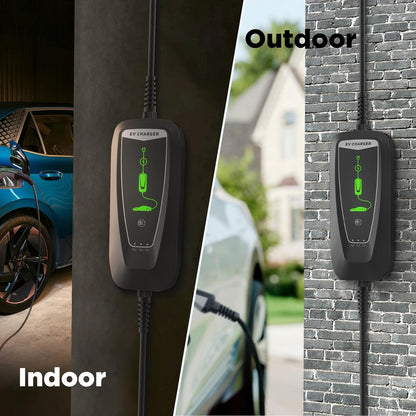 Type 2 EV oplaadkabel Schuko 2-Pin, 3,68KW eenfasig [10-16A] EV oplader met 10 m oplaadkabel, IP66 waterdicht mobiel laadstation met draagtas voor PHEV EV EV