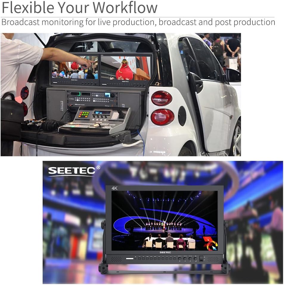 Seetec P173-9HSD Camera Monitor Pro Broadcast 17,3" 4K Ultra HD 1920×1080 Field Video LCD IPS-scherm 600:1 hoog contrast met 3G-SDI HDMI AV YPbPr DVI