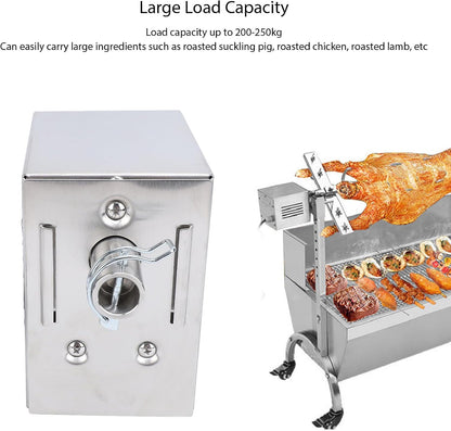 Grill Rotisserie Motor, 45W RVS Universele Elektrische Rotisserie Spit Motor, 250kg Heavy Duty Vervanging BBQ Rotisserie Motor voor Varken Geit Kip Rotisserie Roaster (EU-stekker