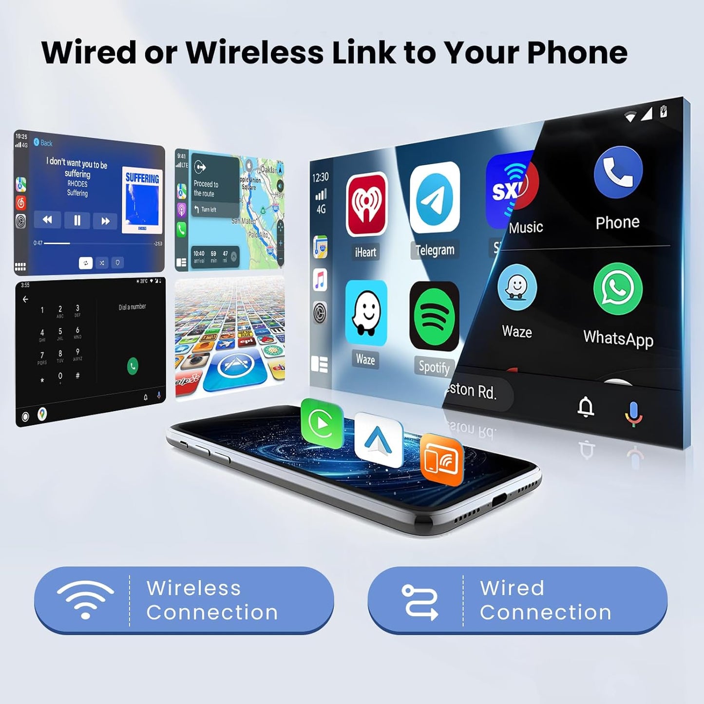 Android 13 Autoradio – Touchscreen Radio – Multimedia Systeem – Inbouw Stereo – Navigatie Systeem – 9 Inch HD Scherm – Draadloze CarPlay & Android Auto