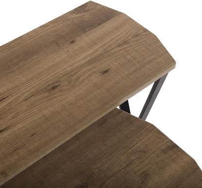 Versa Oakland Smalle hal of vestibule Entree hal meubilair, Console Tafel, Set van 2, Afmetingen (H x B x H) 75 x 30 x 120 cm, Hout en metaal, Kleur Bruin en zwart
