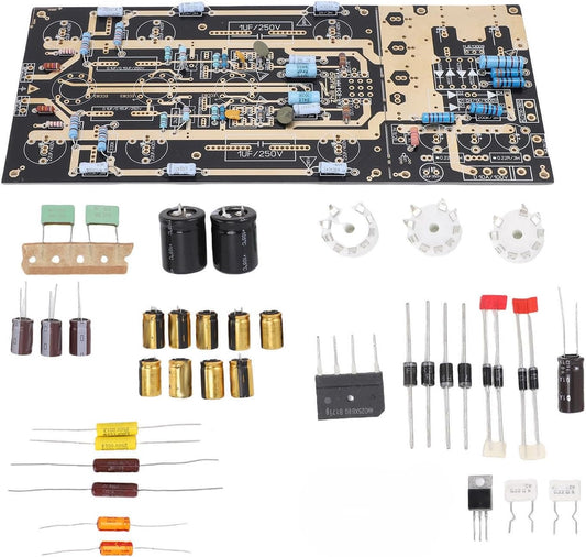 Tube MM Stringstable -versterkerkit voor 12a x 7 buizen met 130 x 285 mm PCB, DIY HIFI Phono Preamp Board, Condensatoren en buisbakken inbegrepen
