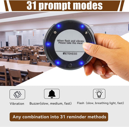 Retekess TD163 Oproepsysteem Restaurant, 20 Pagers, 400M, Blauw LED Licht, 31 Oproepmodi, 20H Standby, Touchscreen Toetsenbord, Semafoonsysteem voor Restaurant, Hotel, Bar
