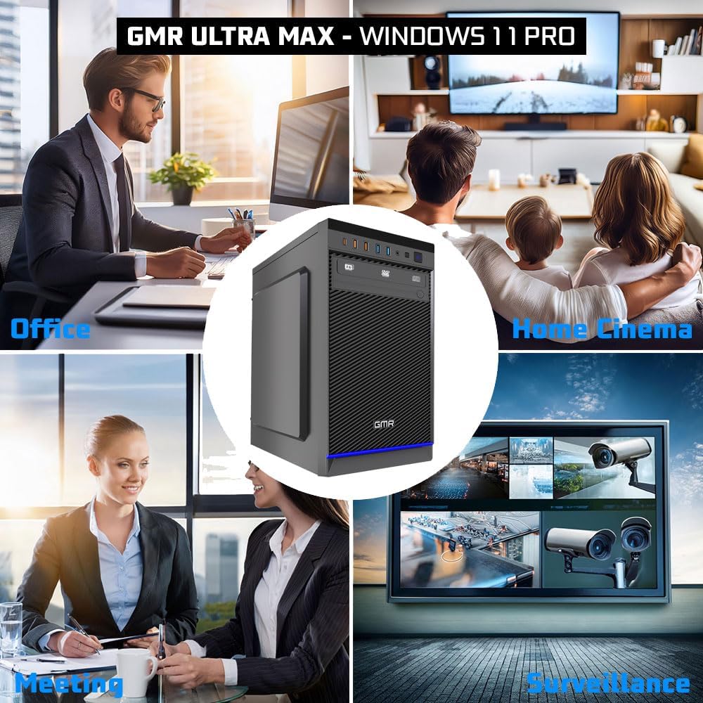 GMR Ultra i7 Office PC - Business Office Computer | 16 GB RAM | 512 GB SSD M.2 | DVD±RW | USB 3 | Windows 11 Pro | WiFi Bluetooth