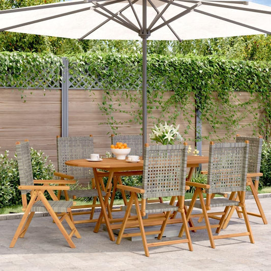 Tidyard Garden Chair Adjustable 6 Pieces Rattan Chairs Garden Furniture Chair Garden Chair Dining Chairs Rattan Chair Set Patio Chair Balcony Chair Garden Chairs Camping Chair Grey Poly Rattan Solid - QUORE