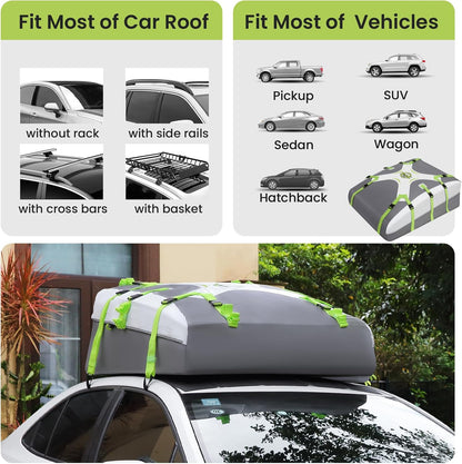 Autodaktas – Daktas – Dakbagagetas – Dakbagagezak – Dakbox Voor Auto – Groen – 20 Kubieke Voet – Waterdicht PVC