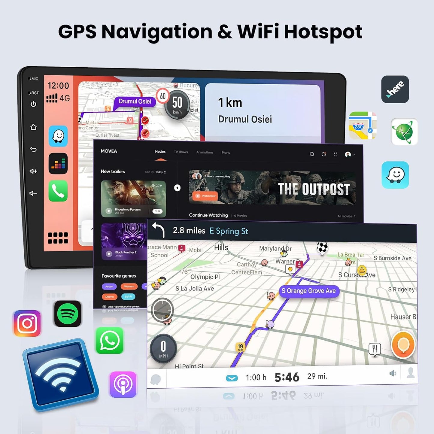 Android 13 Autoradio – Touchscreen Radio – Multimedia Systeem – Inbouw Stereo – Navigatie Systeem – 9 Inch HD Scherm – Draadloze CarPlay & Android Auto