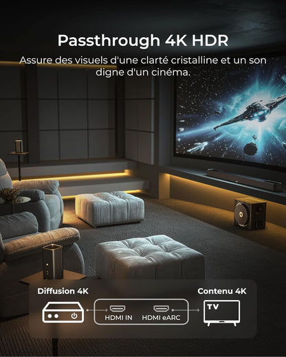 ULTIMEA Skywave X50 5.1.4 Professionele soundbar met Dolby Atmos, 760 W surround sound systeem met 8 inch subwoofer en 2 draadloze achterluidsprekers, GaN-versterker, 4K HDR-pass-through, HDMI eARC