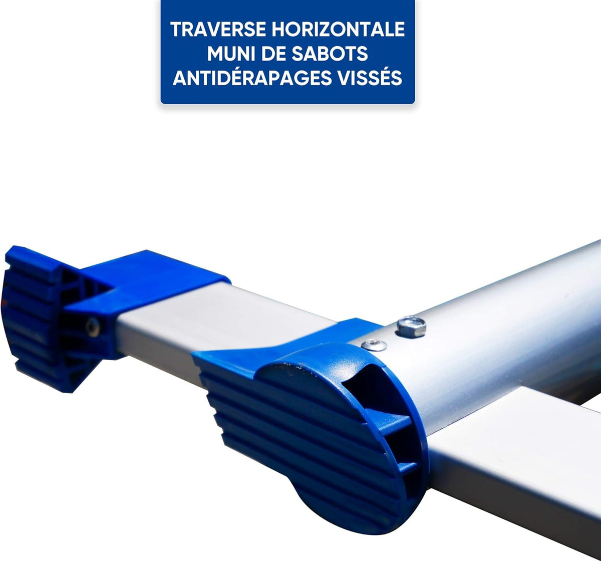 K • Lutech Telescoopladder, inklapbaar, gemaakt van hoogwaardig aluminium, gecertificeerd tot 150 kg, EN131 CE (260 cm)