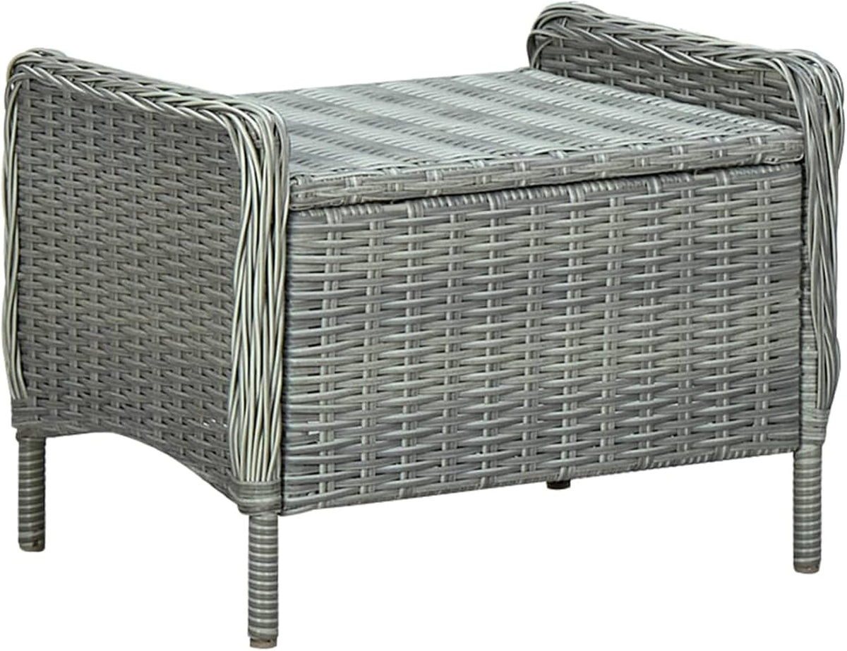 Garden Chair with Footstool, Reclining Function, Adjustable Braided Chair, Garden Chair, Garden Chair, Garden Chair, Rattan Chair with Reclining Function, Poly Rattan - QUORE