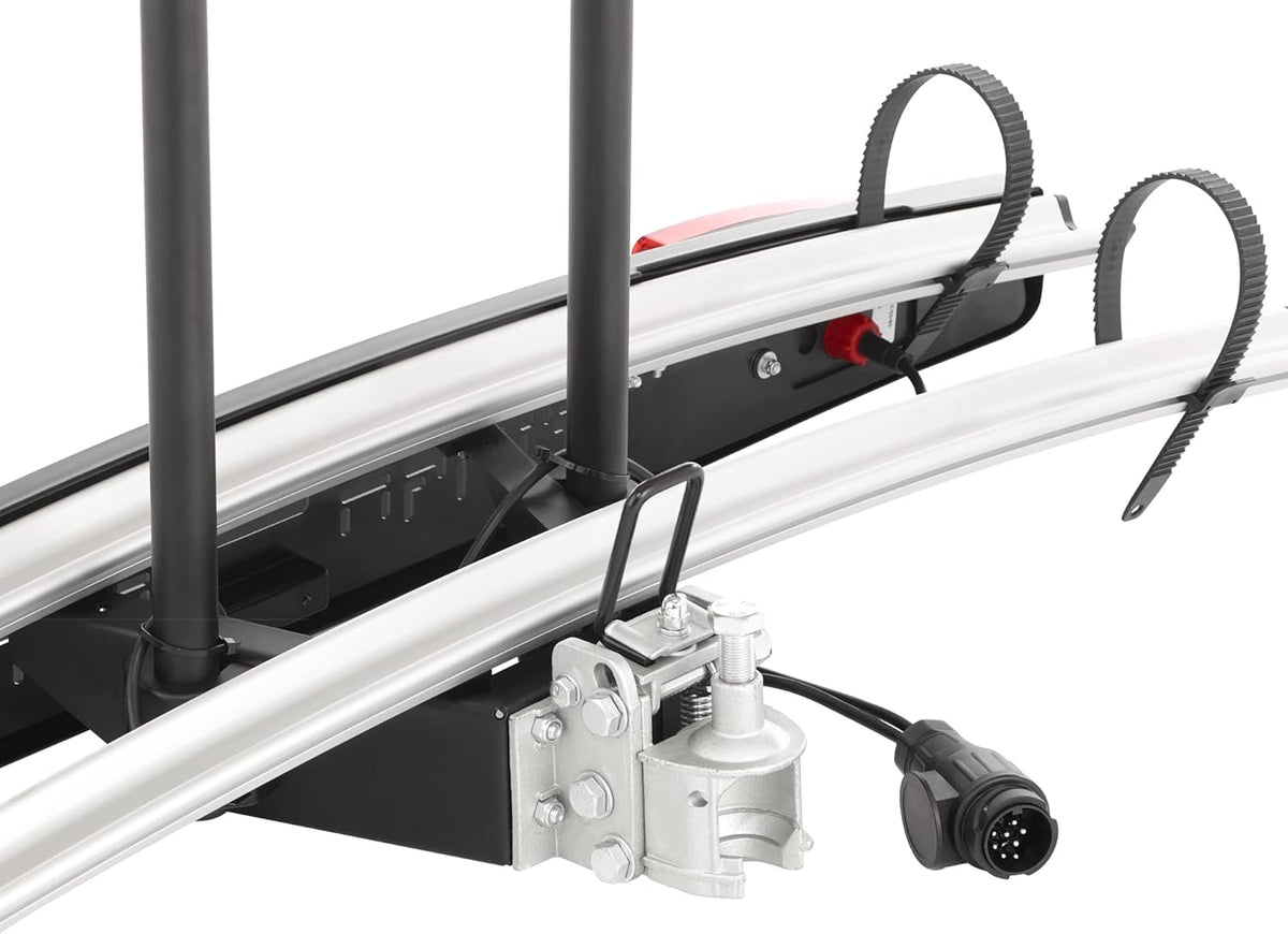 cartrend Koppelingsfietsendrager Alu Active, geschikt voor 2 fietsen, fietsendrager koppeling, fietsendrager auto, drager auto, zwart-zilver