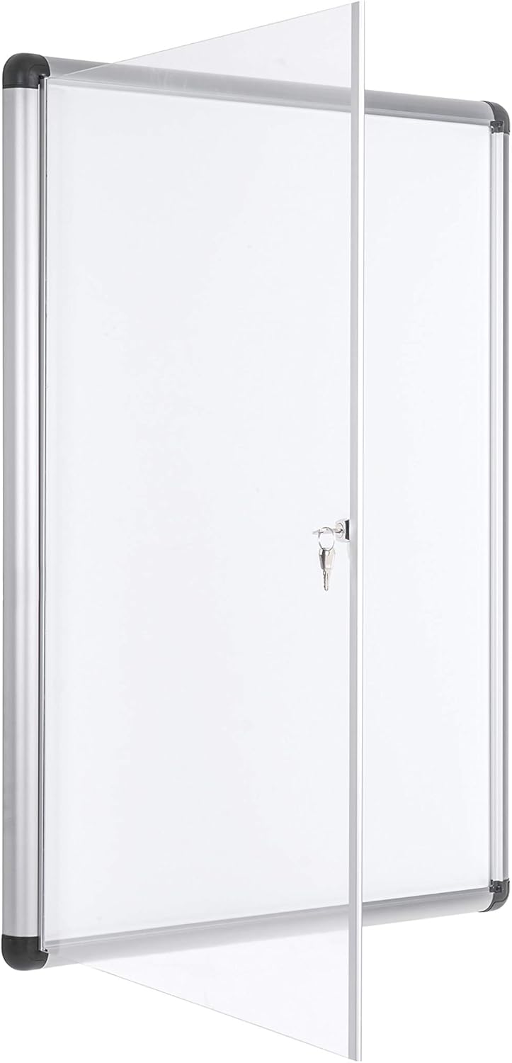 Bi-Office Enclore Extra Magnetische Vitrinekast, Geanodiseerd Aluminium Omlijsting, Verticaal 9xA4