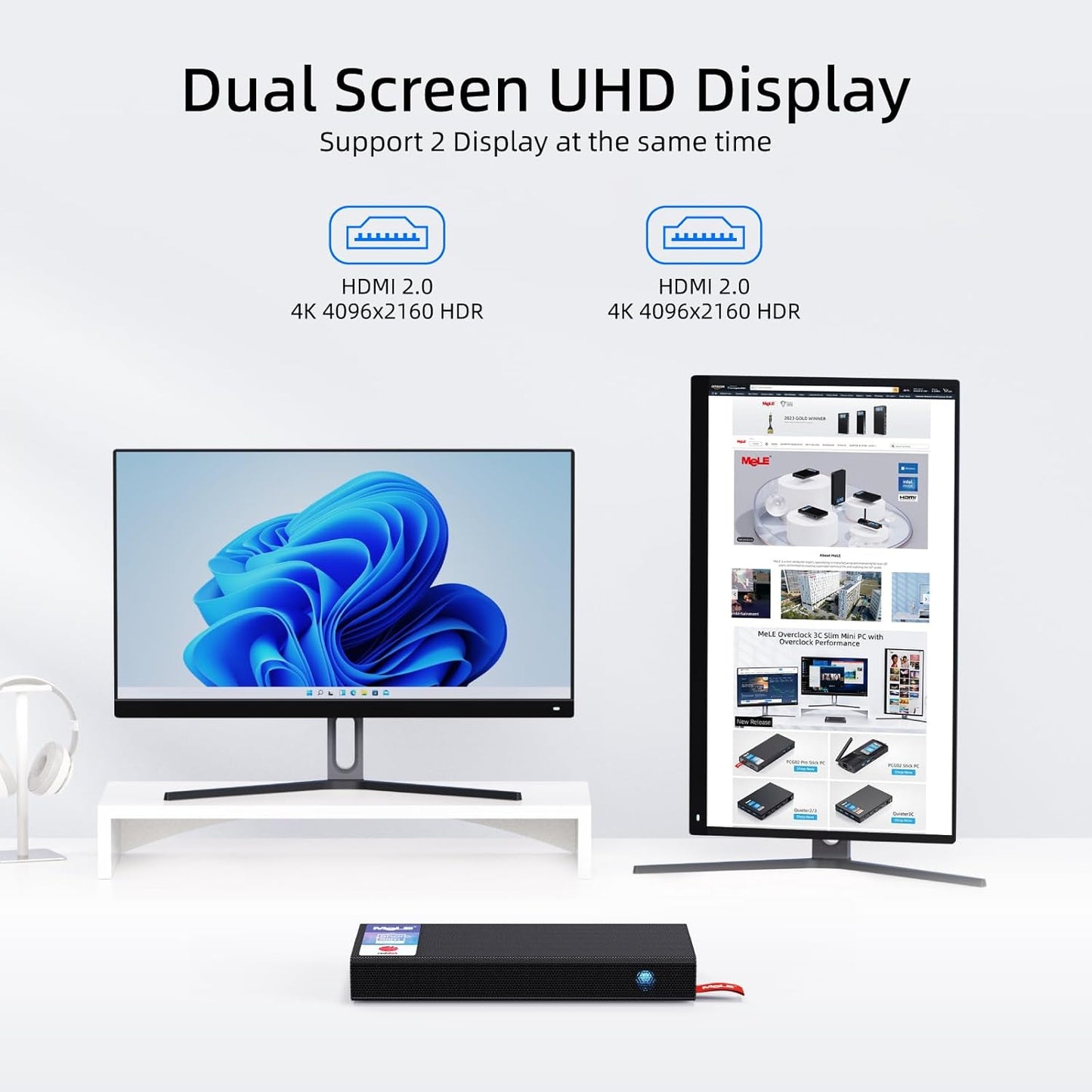 Mini PC – Mini Computer – Mini Desktop – Pocket PC – Compact PC – Intel N100 Quad-Core – 8GB RAM 256GB SSD – Dubbele HDMI-uitgang – USB-C PD3.0