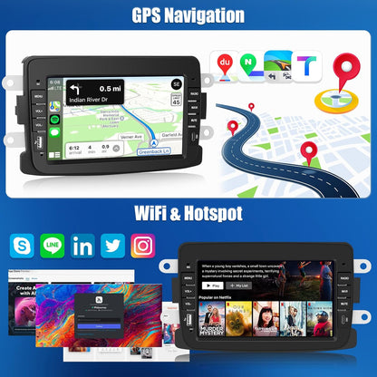 Android 15 Autoradio – 7 Inch Touchscreen – Draadloze CarPlay – Android Auto – GPS Navigatie – Bluetooth 5.0 – Inclusief Achteruitrijcamera – 64 GB Opslag
