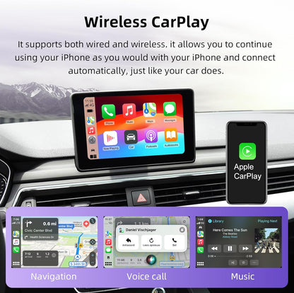 EZoneTronics Draadloze CarPlay & Android Auto Retrofit Kit Decoder voor Audi A4/A5/A6/A7/Q2L/Q5L/Q7 2014-2022 met MIB/MMI 3G Plus Systeem Draadloze Adapter Plug & Play Upgrade Box met SWC Mirrorlink