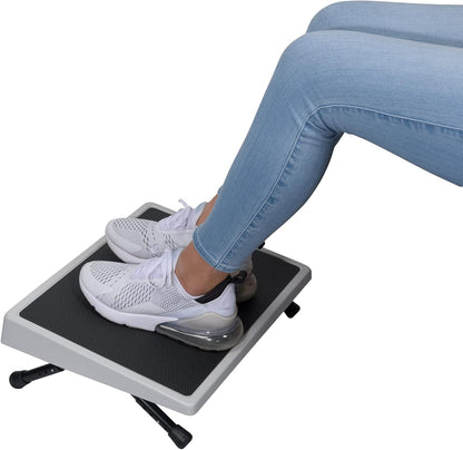 Wedo 103211512 voetensteun EDV, plaatstaal, antislip rubberen bekleding, 4 treden helling, afgeronde randen, rubberen voetjes, TÜV/GS getest, lichtgrijs