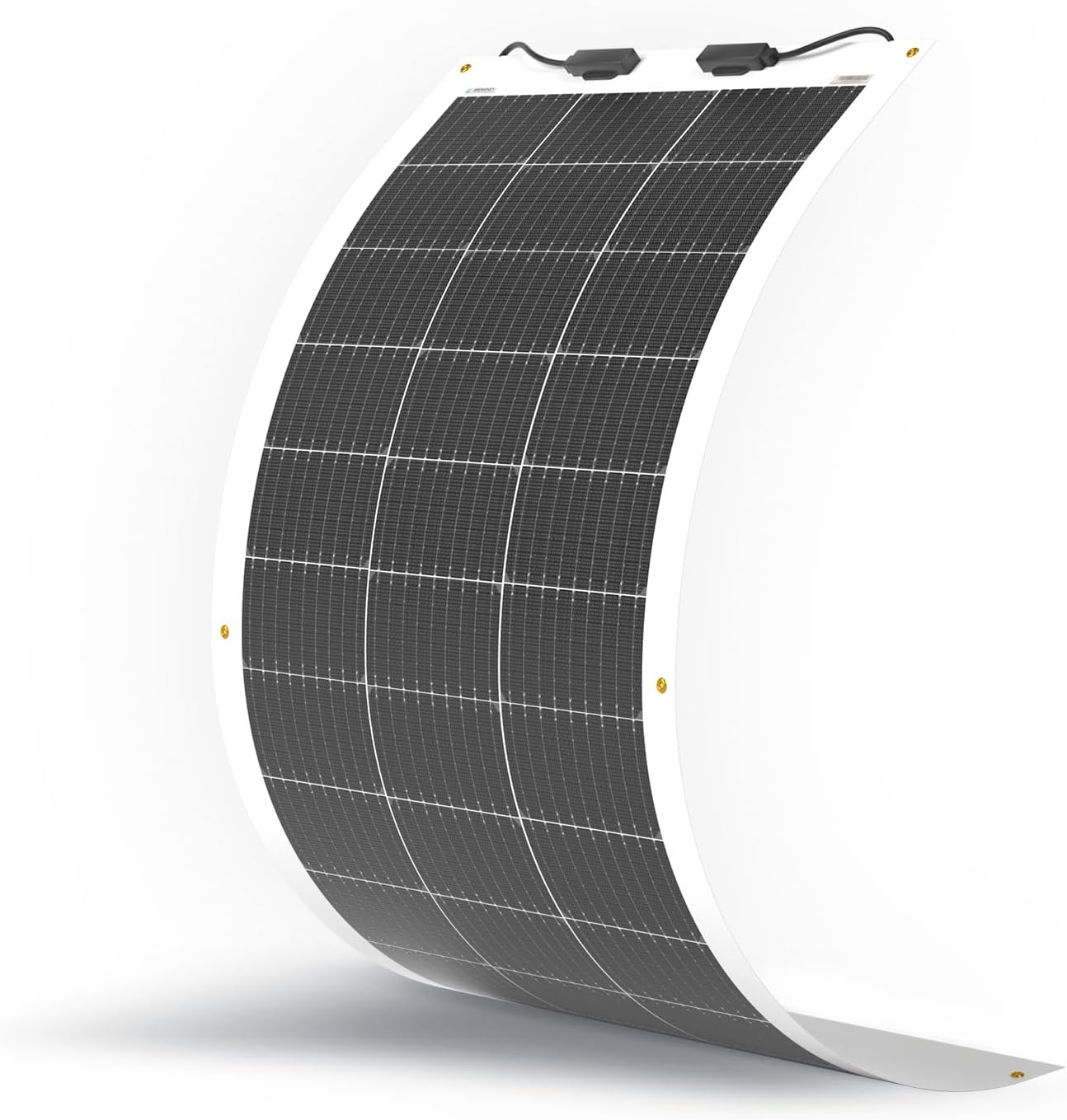 Renogy Flexibel zonnepaneel van 100 watt, 12 volt, monokristallijn, half-flexibel, buigbaar, off-grid oplader voor boten, camper, bestelwagen, auto, ongelijke oppervlakken