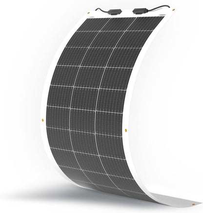 Renogy Flexibel zonnepaneel van 100 watt, 12 volt, monokristallijn, half-flexibel, buigbaar, off-grid oplader voor boten, camper, bestelwagen, auto, ongelijke oppervlakken