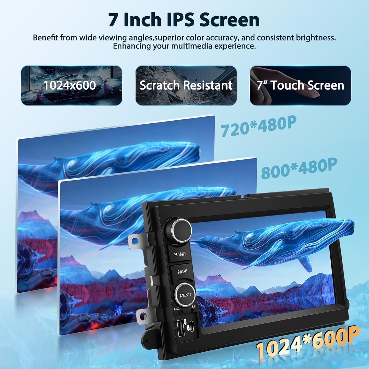 Android 15 Double DIN Car Stereo met GPS 7 inch HD Touchscreen Bluetooth WiFi FM RDS Radio Mirror Link Ondersteuning Achtercamera voor Ford F-150