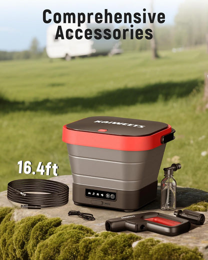 Draagbare Hogedrukreiniger – Mobiele Reiniger – Mini Hogedrukspuit – Compacte Schoonmaker – Outdoor Reinigingsapparaat – 15 Bar Krachtige Waterdruk – 12L Watertank Met USB-C Opladen