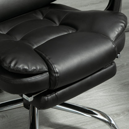 Bureaustoel – Office Chair – Bureau Stoel – Computerstoel – Bureaustoelen voor Volwassenen – Verstelbare Rugleuning – Inklapbare Voetsteun – Hoogte Verstelbaar – Zwart