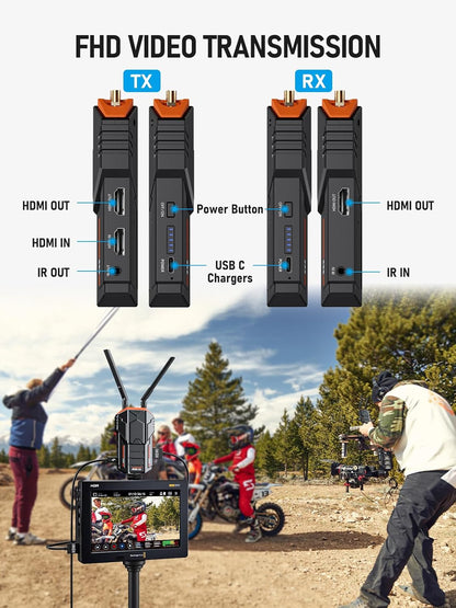 Draadloos Video-overdrachtssysteem – Draadloze HDMI Zender En Ontvanger Set – HDMI Extender – Draadloze Beeldzender – Videozender – Tot 200 M Bereik – 0,06 S Ultralage Vertraging