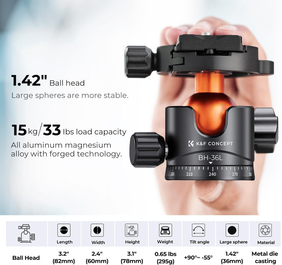 Camerastatief – Fotostatief – Reisstatief – Videostatief – DSLR Statief – Verstelbaar Van 48 Tot 177 Cm – Aluminium Met 15 Kg Draagvermogen