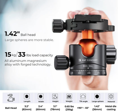 Camerastatief – Fotostatief – Reisstatief – Videostatief – DSLR Statief – Verstelbaar Van 48 Tot 177 Cm – Aluminium Met 15 Kg Draagvermogen