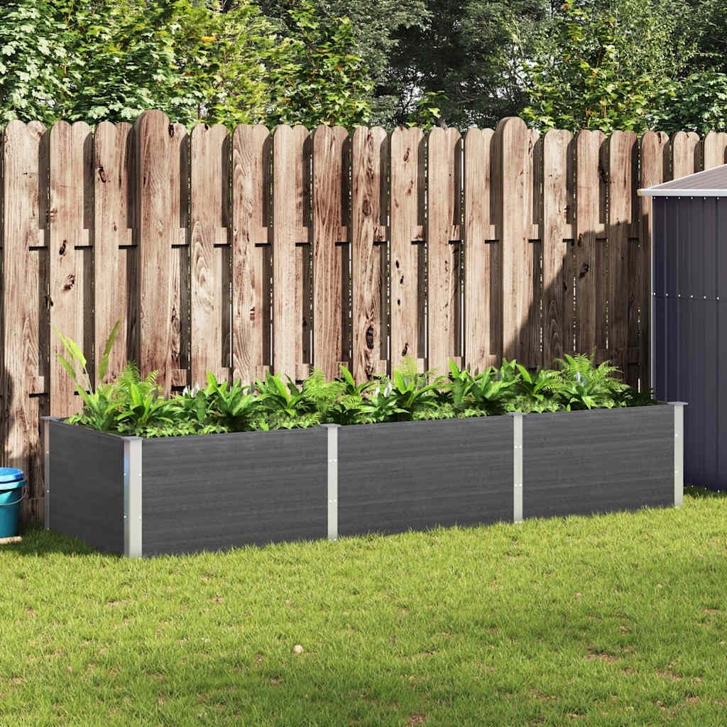 vidaXL Planter raised 300x100x54 cm HKC grey, planter, garden box, plant pot, planters, garden planters, planters, planters, planters, planter, planters - QUORE