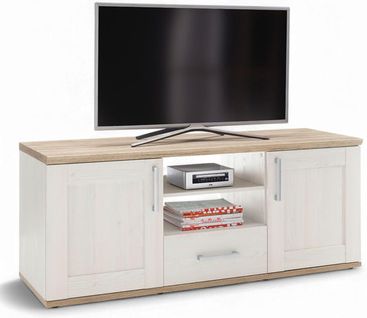 Tv-Meubel – Tv-Kast – Lowboard – Dressoir – Meubel – Landelijke Stijl – Sibiu Lariks San Remo Eiken – Compact 143x59x50 CM