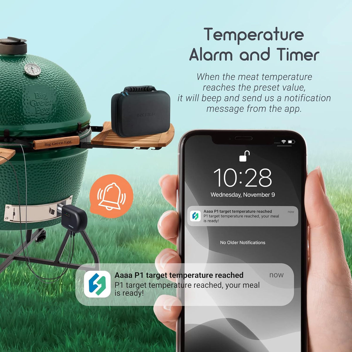 INKBIRD Wi-Fi Bluetooth BBQ Temperatuurregelaar,Smoker Thermometer met 4 sondes,Compatibel met Big Green Egg,Kamado Joe, Primo,Vision Grill, Akorn Kamado