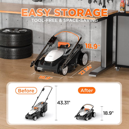 U20 Litheli Accugrasmaaier, 2 x 20 V, 37 cm maaibreedte, tot 300 m², opvangbak van 40 liter, 25-75 mm maaihoogte, incl. 2 x 4,0 Ah accu's
