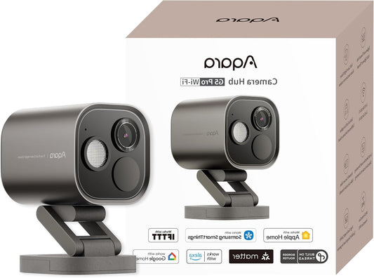 Aqara 4MP Camera Hub G5 Pro WIFI, Real Color Night Vision Security Camera Outdoor, 2.4/5Ghz WiFi, HomeKit Security Video, Thread-Border Router, Local Detection, Thread/Zigbee, Supports Alexa, Google - QUORE